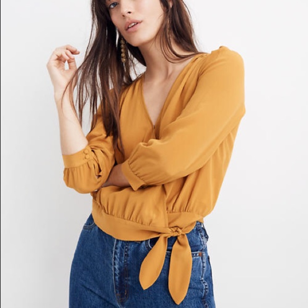 Madewell Silk Wrap Top Medium